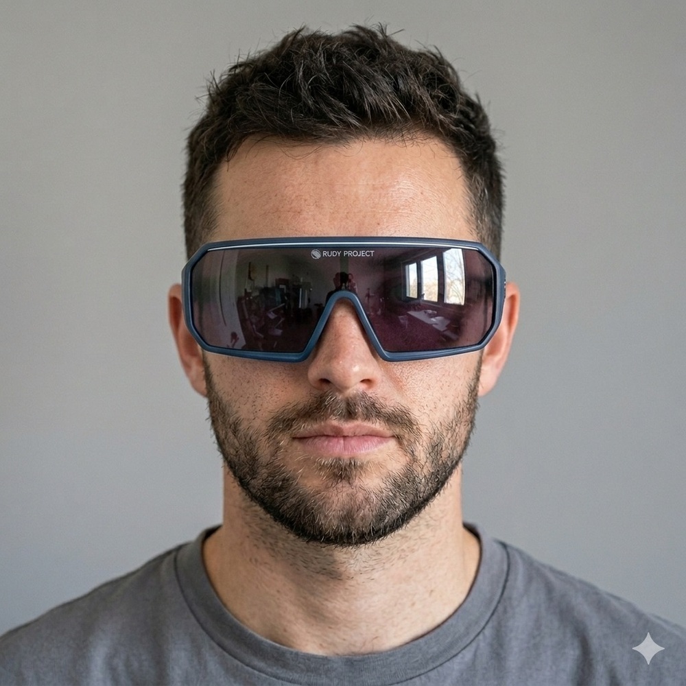 Rudy Project Blue Cycling Sports Shield Visor Sunglasses - made in Italy 🇮🇹